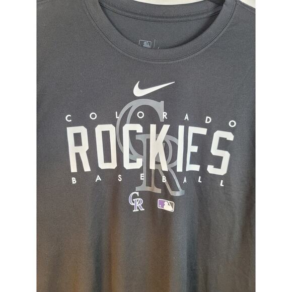 COLORADO ROCKIES MLB THE NIKE DRI FIT LONG SLEEVE IN BLACK, SZ XL - Picture 3 of 13